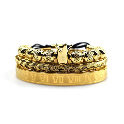 Pulsera hombre diseño corona imperial estilo romano - Magnus