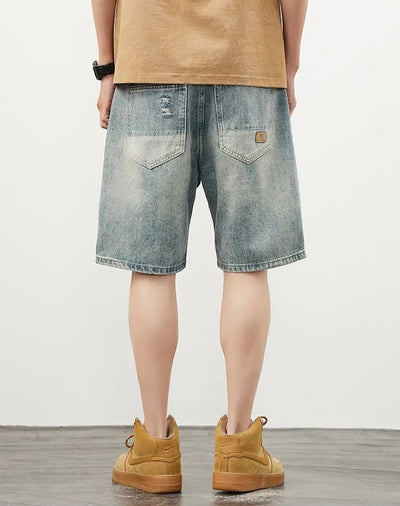 Pantalones cortos hombre denim desgastado estilo recto - Tomás