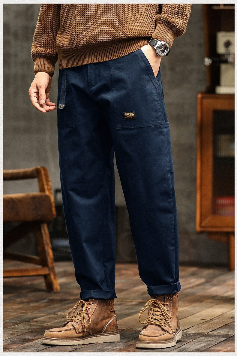 Pantalón casual hombre algodón resistente estilo cargo recto - Marcos