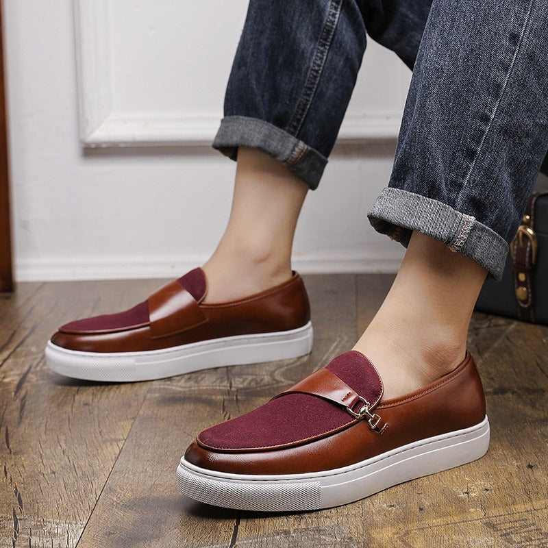 Mocasines para hombre mezcla de cuero y lona estilo casual elegante - Darío
