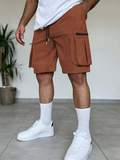 Pantalones cortos cargo hombre bolsillos utilitarios color terracota - Dakar