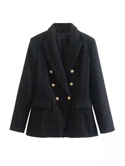 Nanette - Blazer estructurado de mujer con tapeta de doble botón