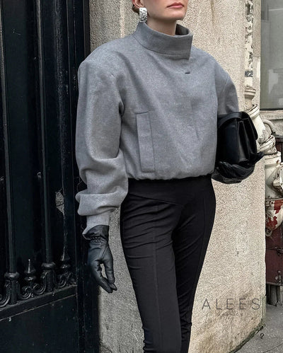 Chaqueta corta de mujer con cuello alto - Yasmin