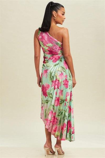 Adry - Vestido midi con cortes plisados