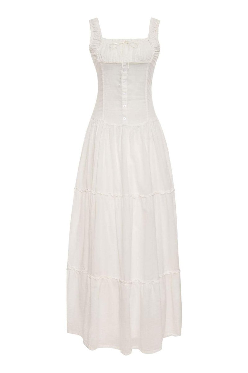 Anastasia - Vestido Maxi Semitransparente con Volantes