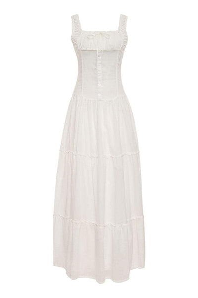 Anastasia - Vestido Maxi Semitransparente con Volantes