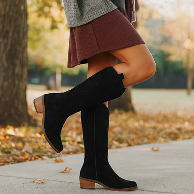 Botas mujer caña alta estilo cowboy tacon ancho - Stilla