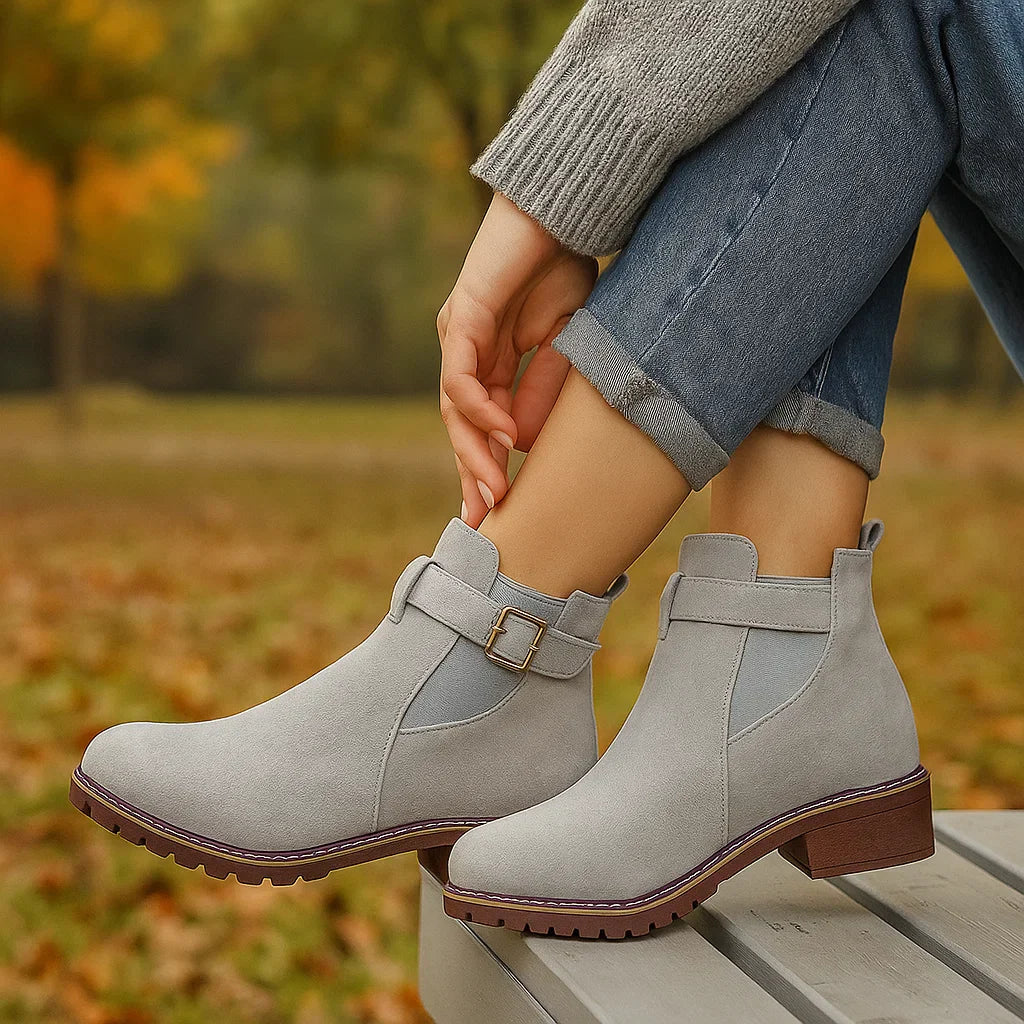 Botas mujer caña baja hebilla lateral suela resistente - Teresa