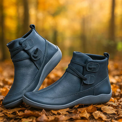 Botas mujer caña baja diseño minimalista cierre velcro - Isa