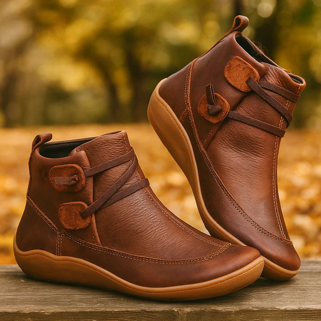 Botas mujer caña baja diseño minimalista cierre velcro - Isa