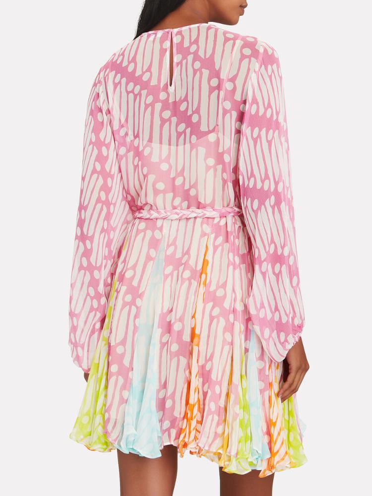 Nicole - Mini vestido estampado con cuello redondo