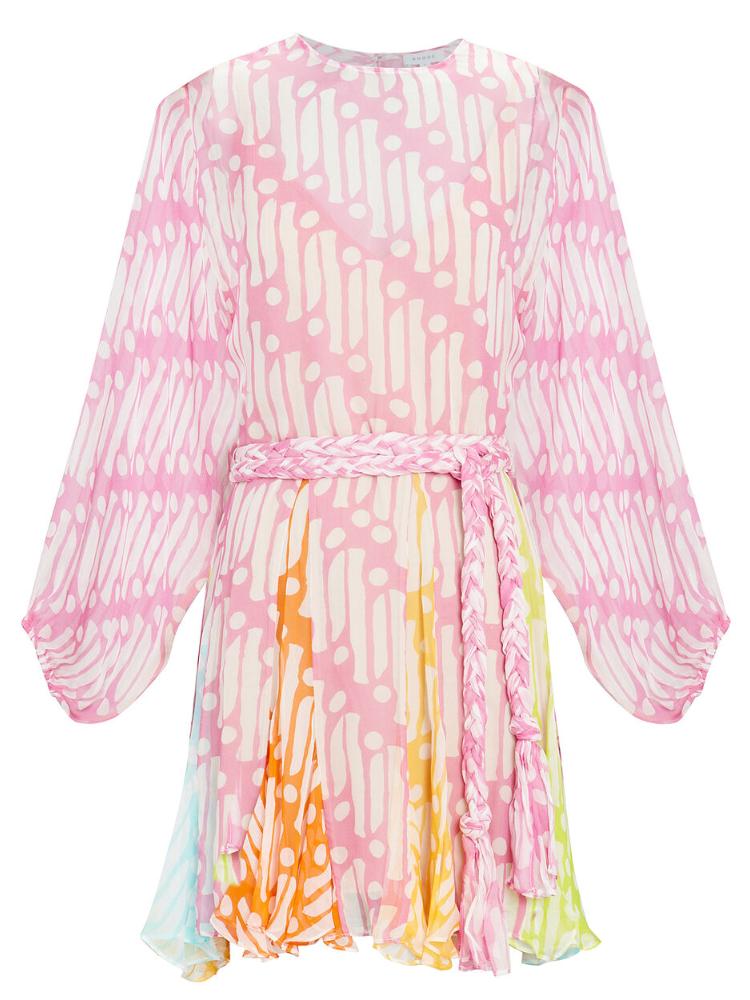 Nicole - Mini vestido estampado con cuello redondo