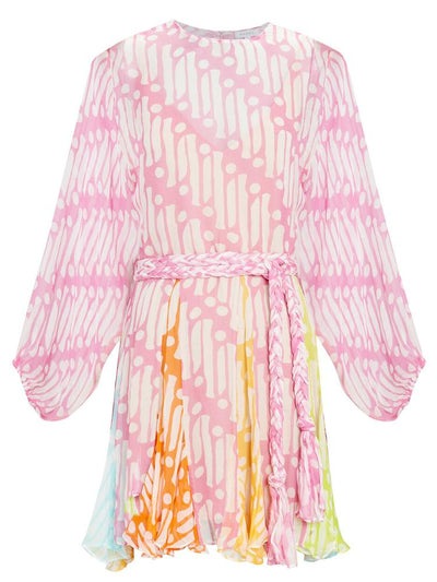 Nicole - Mini vestido estampado con cuello redondo