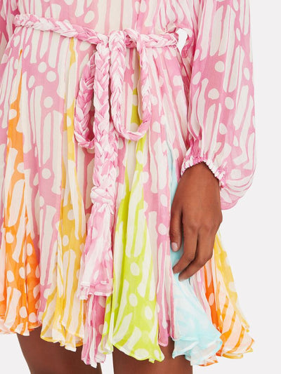 Nicole - Mini vestido estampado con cuello redondo