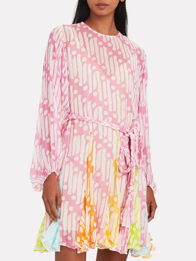 Nicole - Mini vestido estampado con cuello redondo