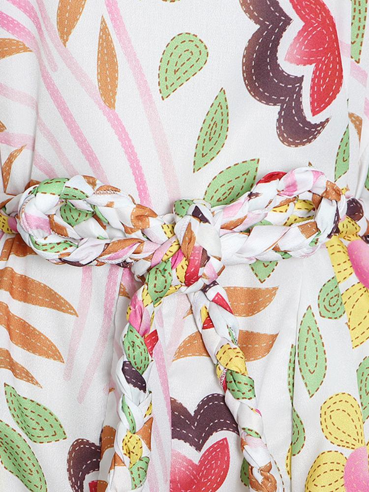 Nicole - Mini vestido estampado con cuello redondo