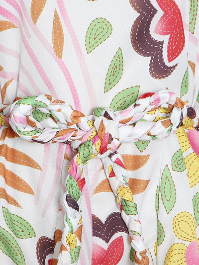 Nicole - Mini vestido estampado con cuello redondo