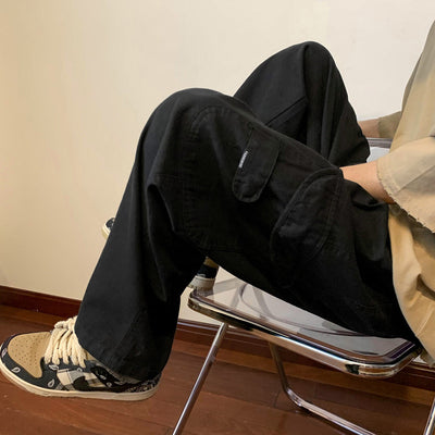 Liam - Pantalones rectos finos de verano verde militar