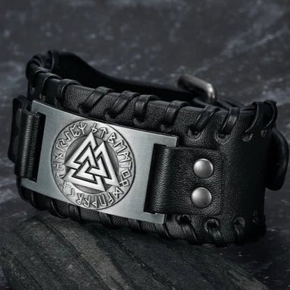 Pulsera Vikinga de Cuero Hombre - Leif
