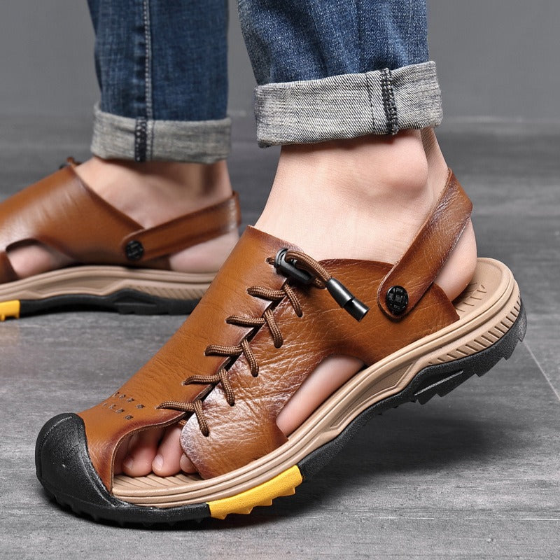 Sandalias deportivas para hombre de piel sintética diseño trekking - Mateo