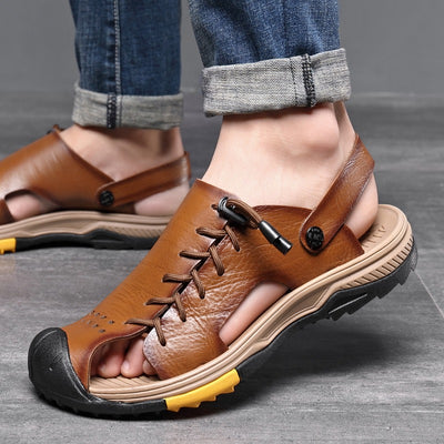 Sandalias deportivas para hombre de piel sintética diseño trekking - Mateo