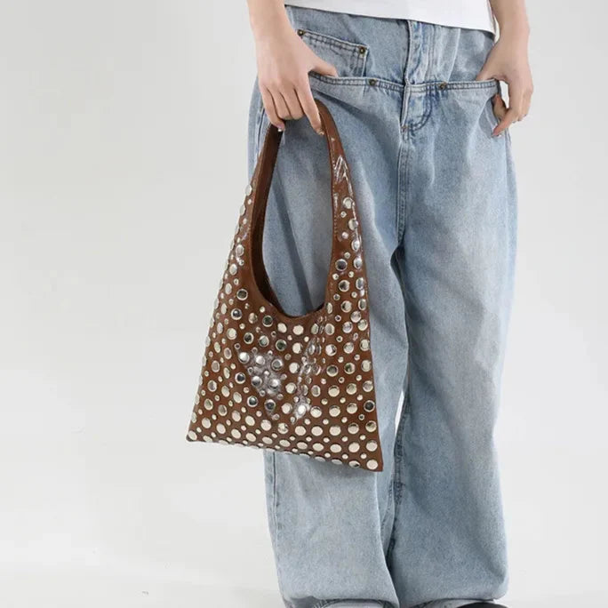 Bolso de hombro con detalles metálicos - Mariela