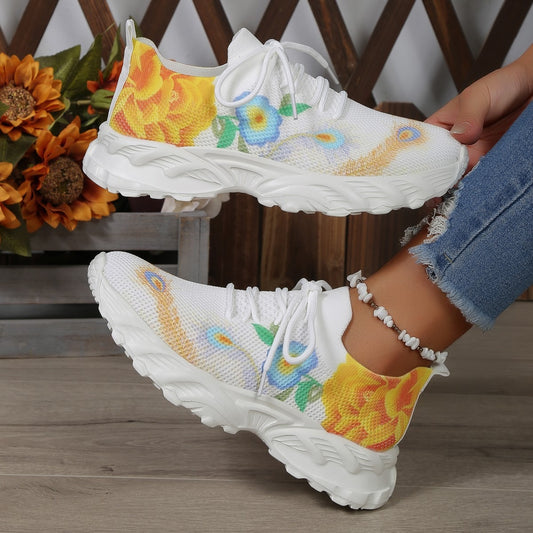 Zapatillas para mujer tejido transpirable con estampado floral - Julieta