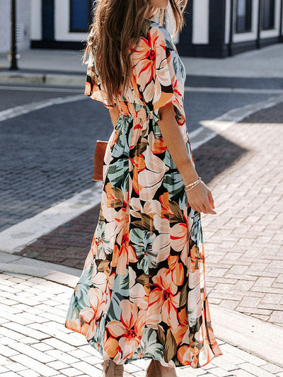 Karina - Vestido estampado con escote en V para mujer