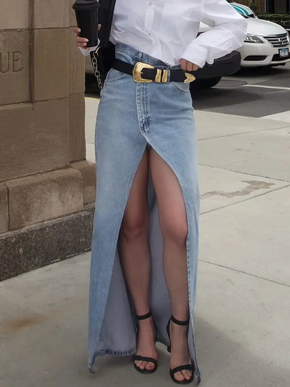 Falda vaquera de moda para mujer, perfecta para un look casual y moderno