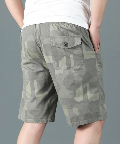 Bermuda hombre algodón estampado geométrico estilo relajado - Mateo