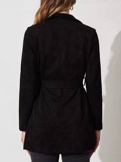 Chaqueta de ante suave con cuello amplio - Celinne