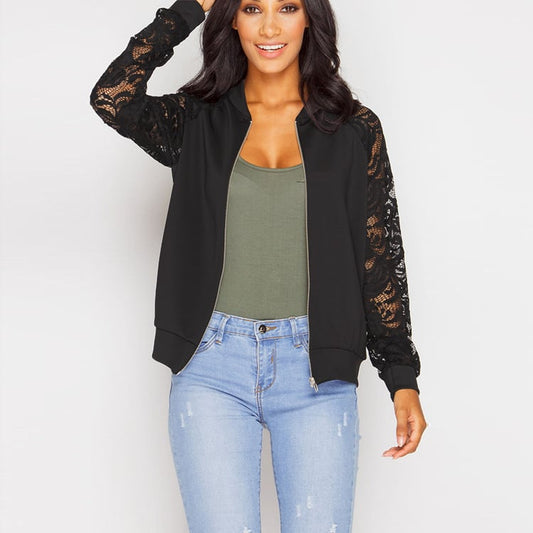 Mara - Cazadora bomber de mujer con encaje