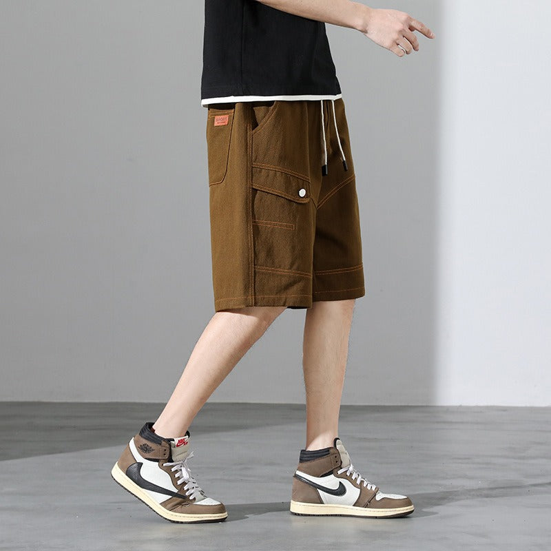 Pantalón corto para hombre costuras contrastantes estilo urbano - Mateo