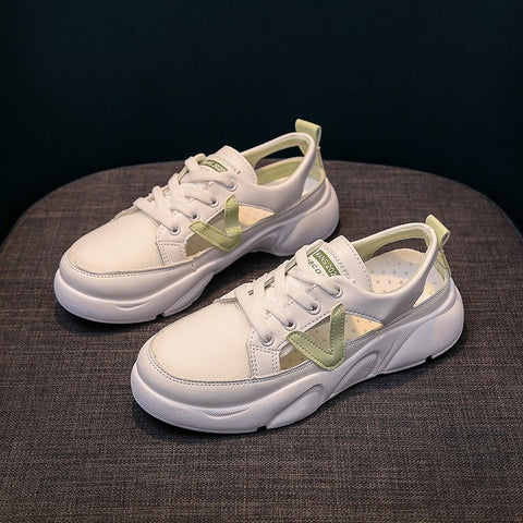 Zapatillas deportivas mujer diseño perforado blanco - Avelyn