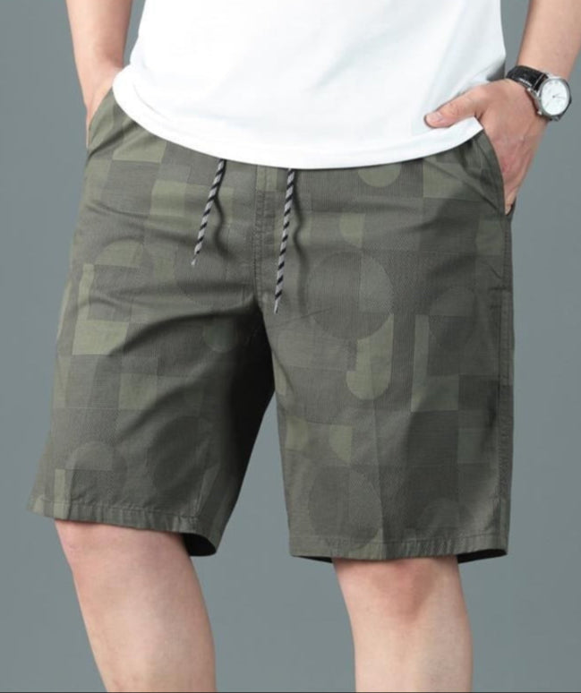 Bermuda hombre algodón estampado geométrico estilo relajado - Mateo