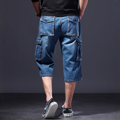 Pantalones cortos para hombre denim multibolsillo estilo cargo - Damián