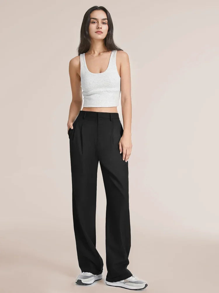 Pantalon de vestir tiro alto pierna ancha - Elira