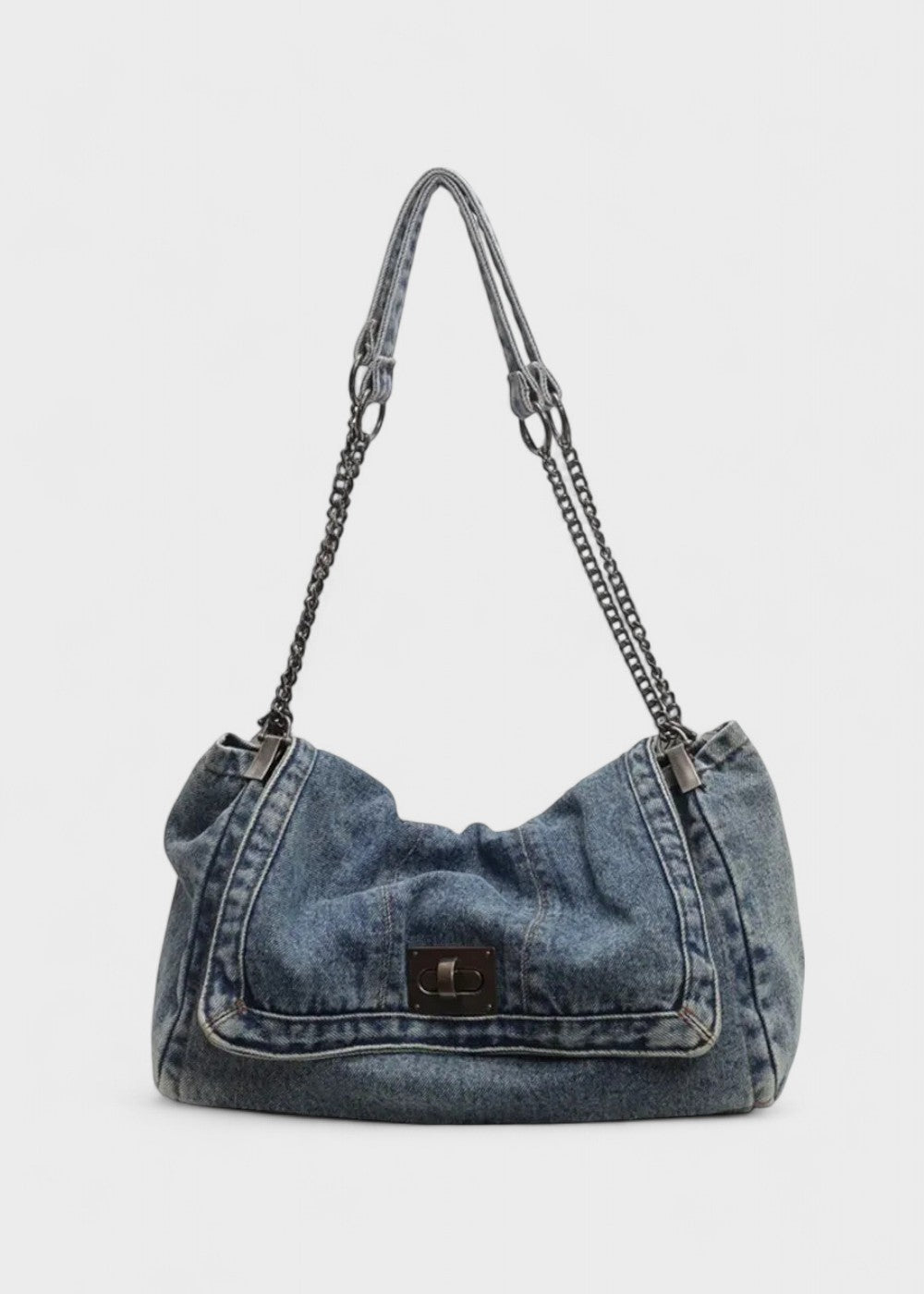 Bolso mujer denim estilo urbano cadena metálica - Briseida