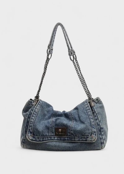 Bolso mujer denim estilo urbano cadena metálica - Briseida