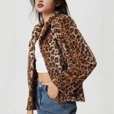 Abrigo con solapa estampado leopardo - Mireille