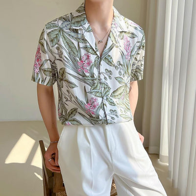 Camisa para hombre viscosa con estampado tropical estilo holgado - Julián
