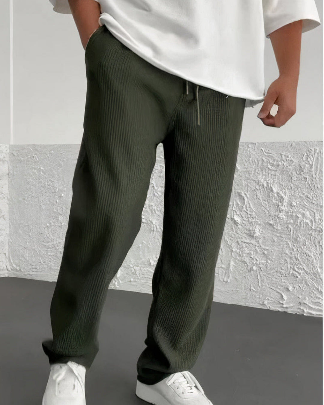 Simone - Cómodos pantalones de verano de canalé