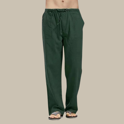 Figos - Cómodos pantalones de playa de lino para hombre