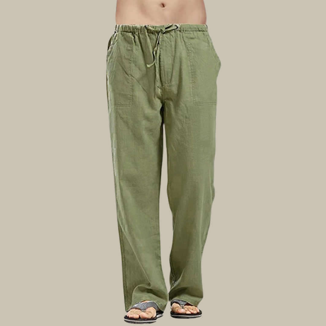 Figos - Cómodos pantalones de playa de lino para hombre