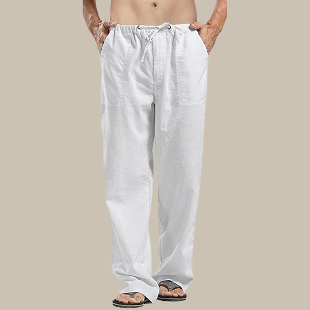 Figos - Cómodos pantalones de playa de lino para hombre