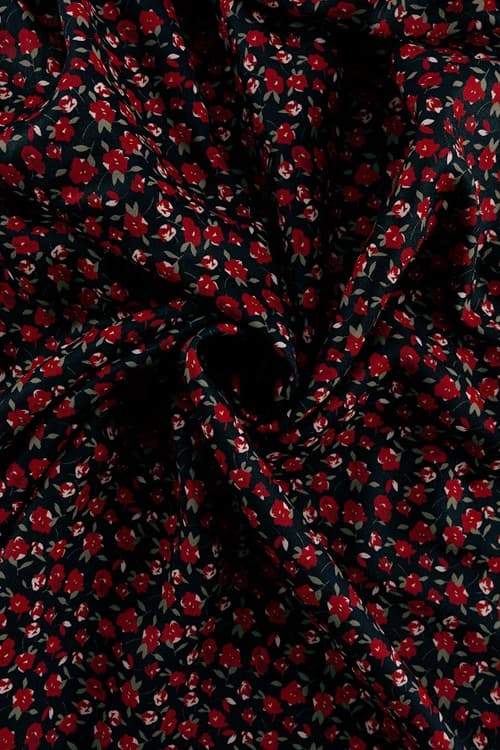 Bertha - Vestido Midi con Cuello en V y Flores