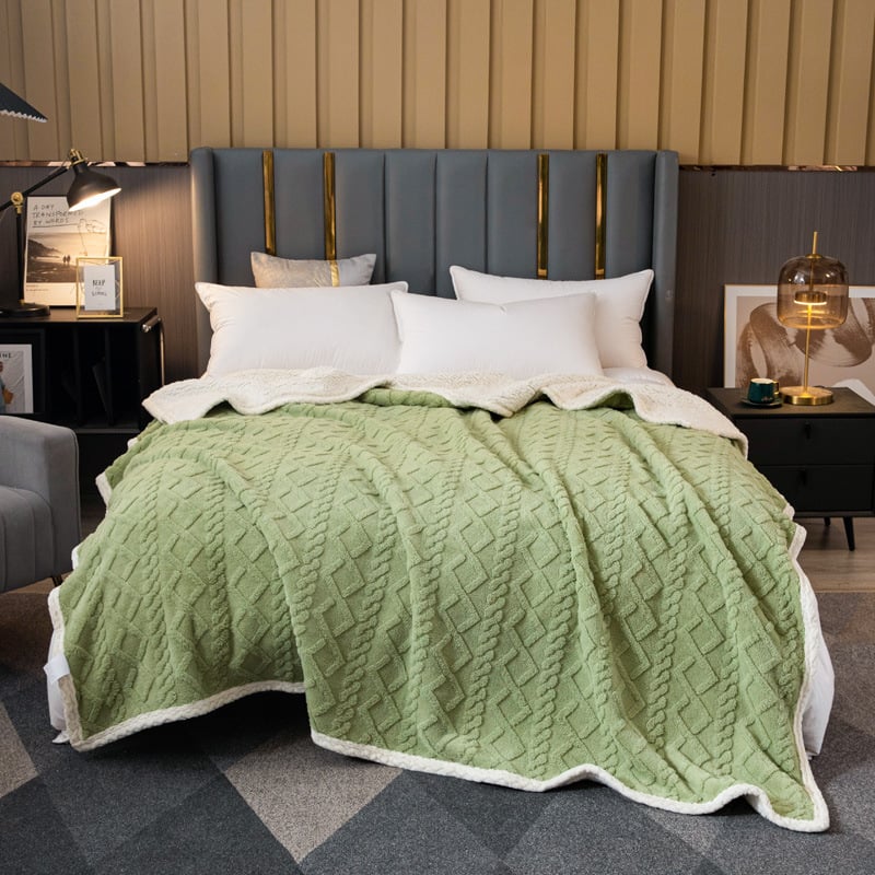 Manta térmica doble capa efecto lana suave