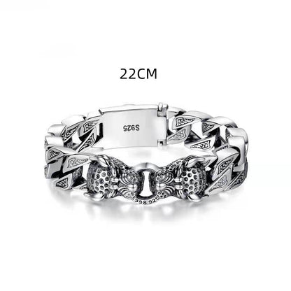 Pulsera hombre cabeza de leopardo diseño tribal metálico - Hekkan