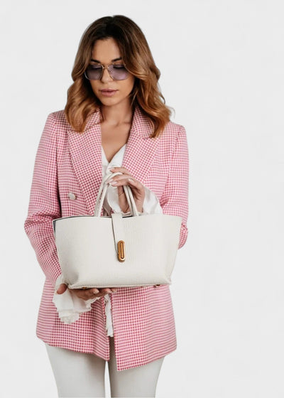 Bolso mujer tipo tote cuero sintético texturizado diseño elegante - Noiré