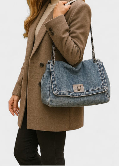 Bolso mujer denim estilo urbano cadena metálica - Briseida